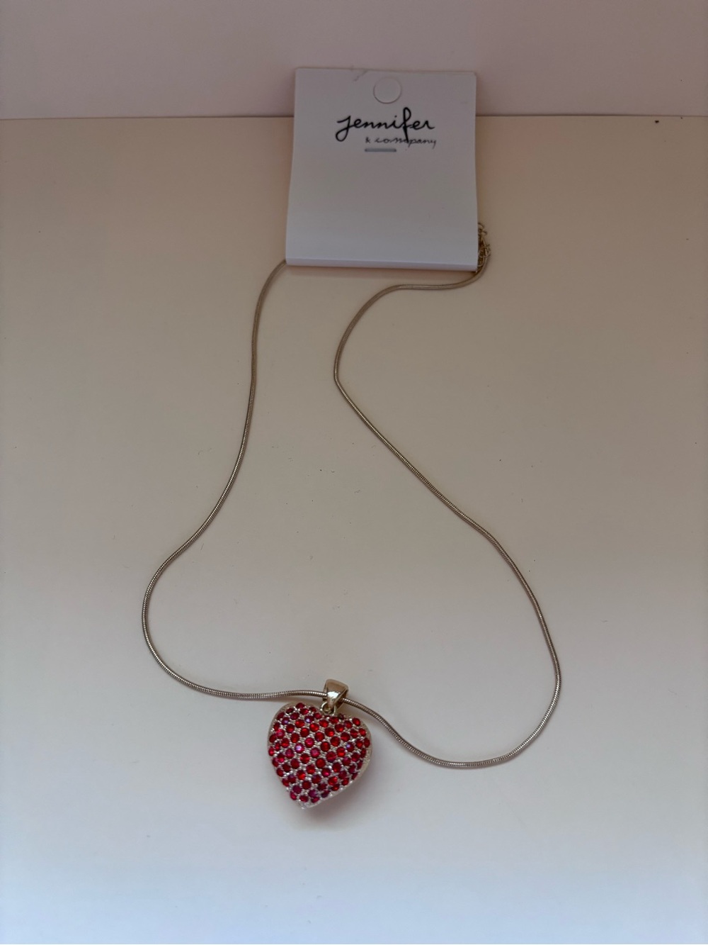 Red Crystal Heart Pendant Necklace